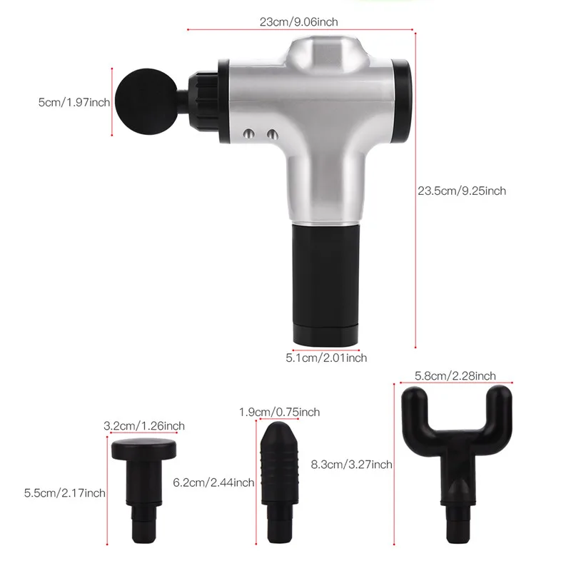 

4in1 Professional Muscle Massage Gun Quiet Cordless Fascia Gun Deep Tissue Percussion Muscle Massager Stimulator Pain Relief 31