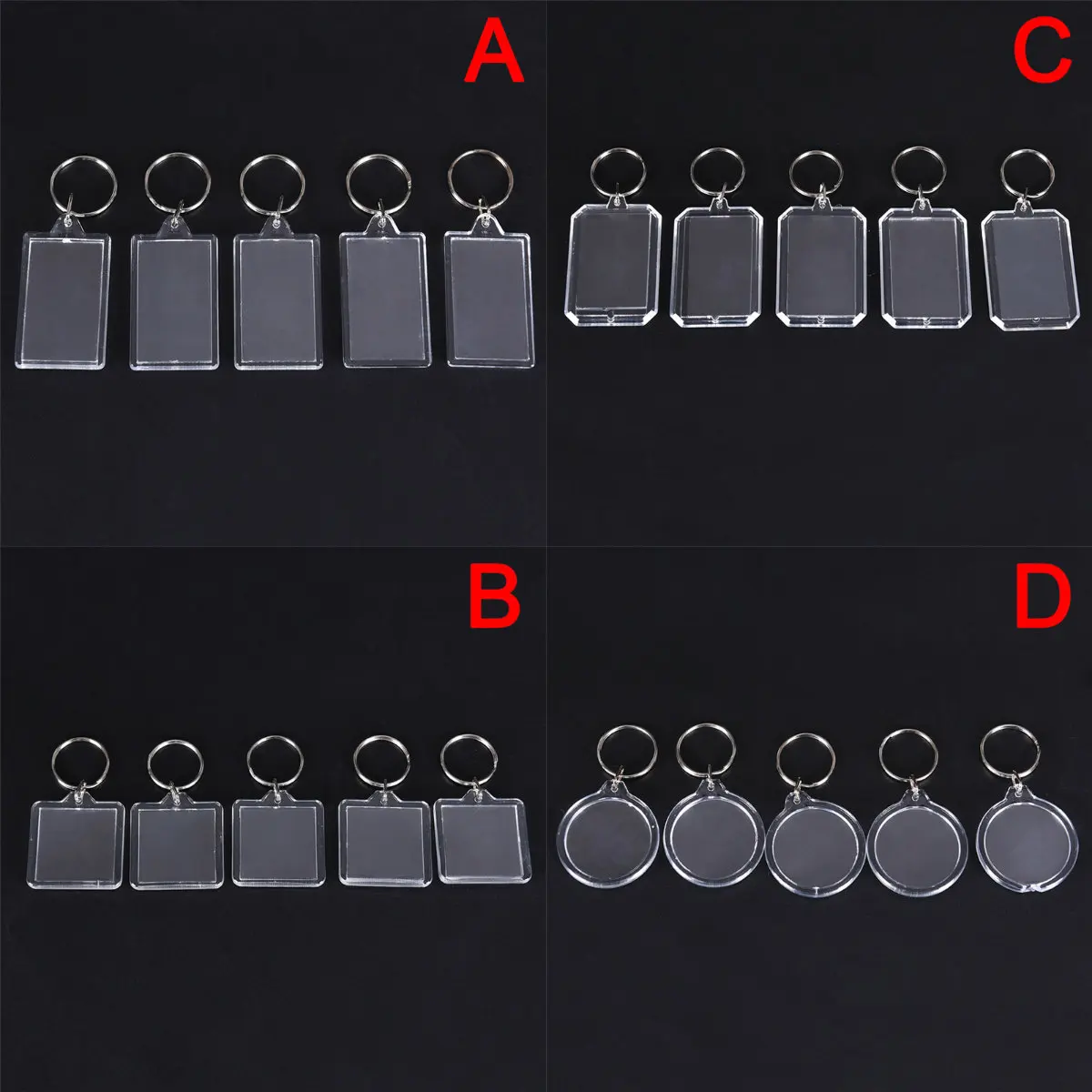 DIY раздельное кольцо подарок 5 шт./лот прямоугольник/Сердце/Круглый Стиль