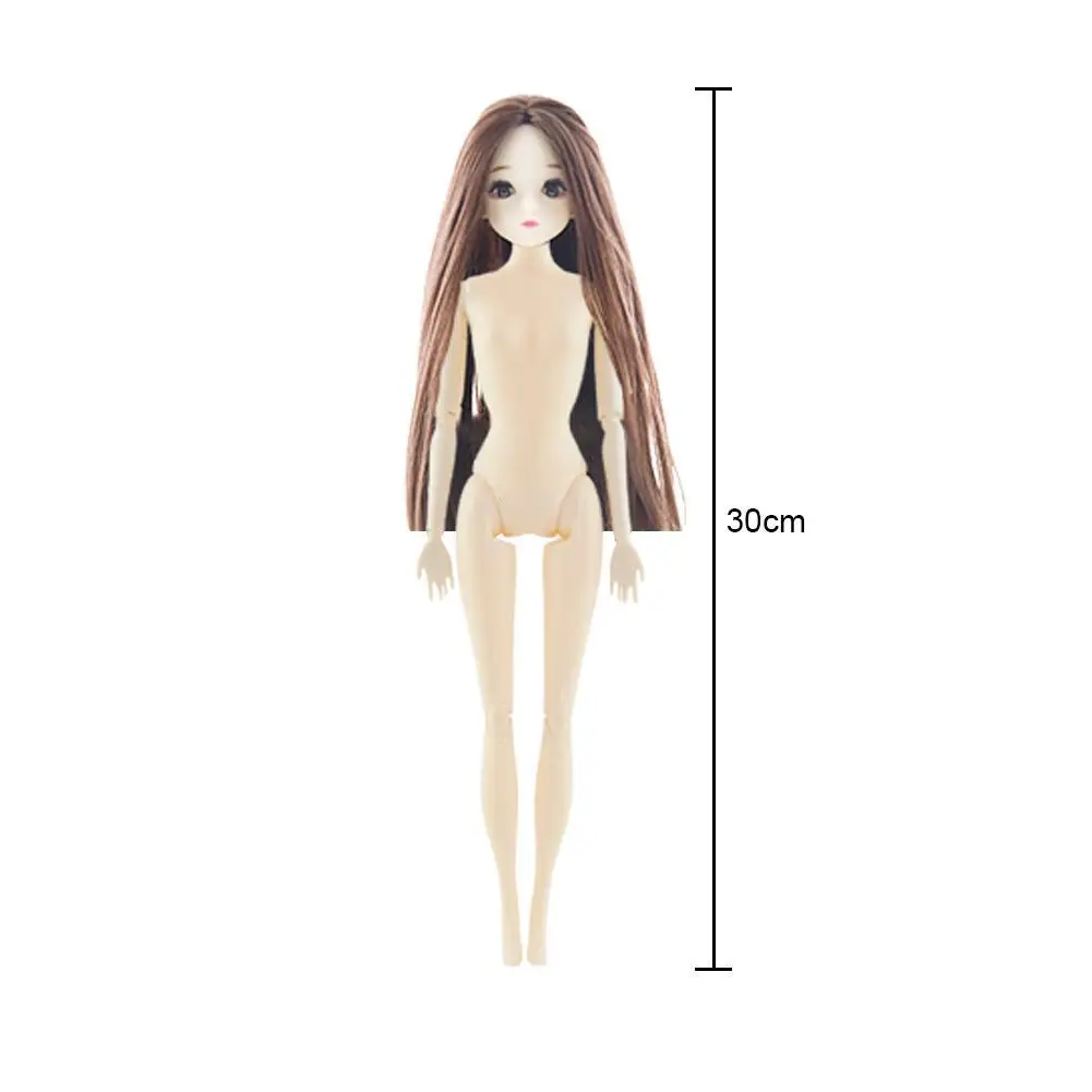 

Cute Different Hair Color 30cm Fashion Dolls Toy For Girl Gift Movable Girl Doll Toy With Eyes Real Girl Nude For Girl Gifts