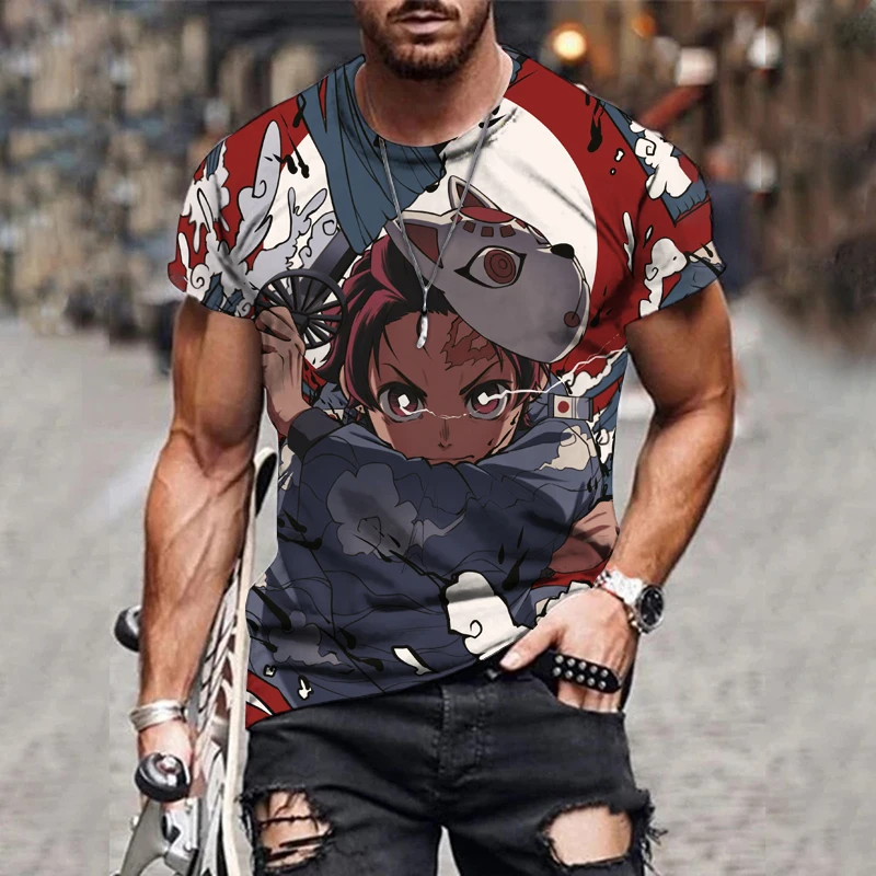 

Funny Tshirt Male Hot Japanese Anime Demon Slayer T Shirt Men Kawaii Kimetsu No Yaiba Graphic Tees Tanjirou Kamado Unisex Tops