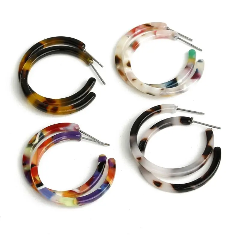 Женские акриловые серьги кольца 1 пара|Серьги-кольца| |