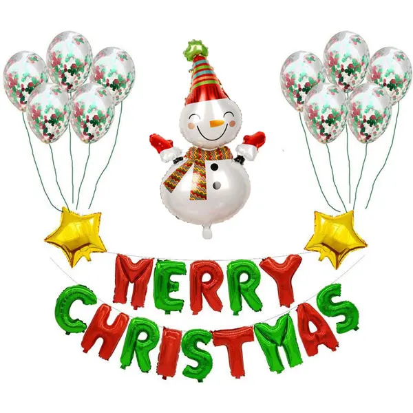 

Воздушные шары из алюминиевой фольги, с надписью «Merry Christmas»