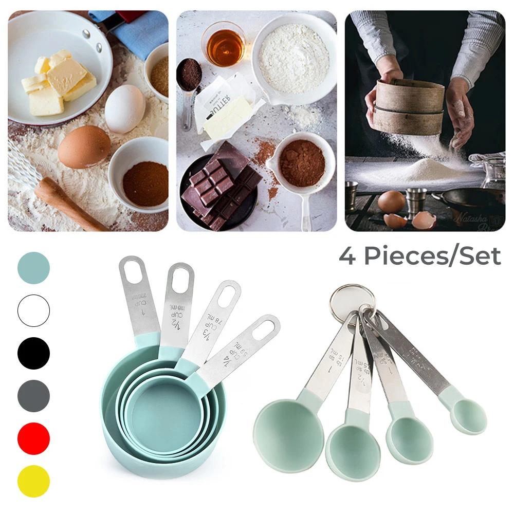 Мерная Ложка для выпечки 4 шт. аксессуары нержавеющая сталь/пластиковая ручка