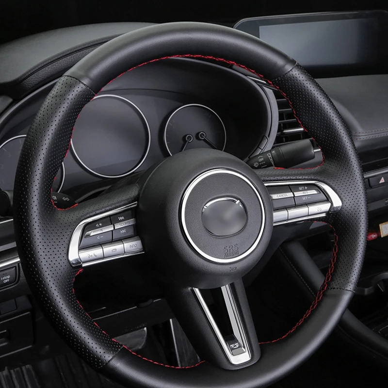 

For Mazda 3 Axela 2019 2020 Car Accessories Steering Wheel Trim Frame Interior Decoration