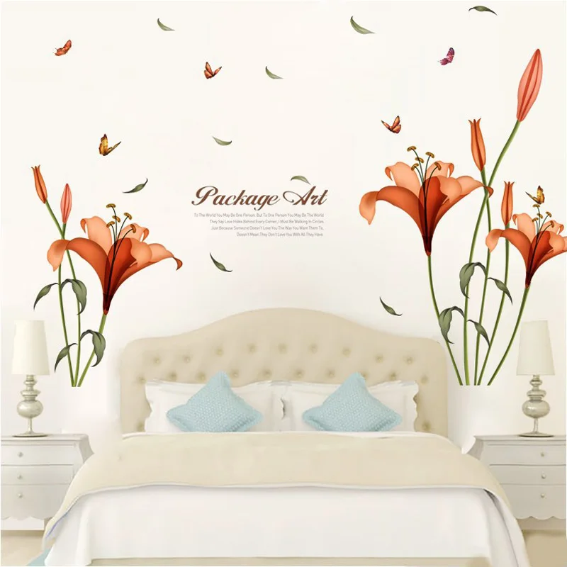 Modern Flower Wall Stickers Removable Decal Home Room Decor DIY Art Decoration Non-toxic Eco-friendly | Дом и сад