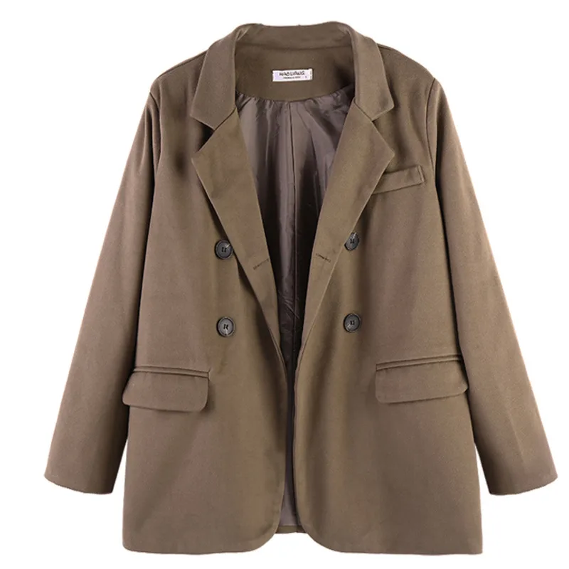 

LANMREM New women blazers Suit coat high level design Lapel Long Sleeve Loose Fit Jacket Fashion Tide autumn winter 20212P2541