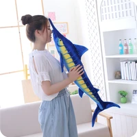 nice 100cm140cm big size simulation fish toys stuffed soft plush blue marlin makaira mazara pillow for kids girls birthday toys
