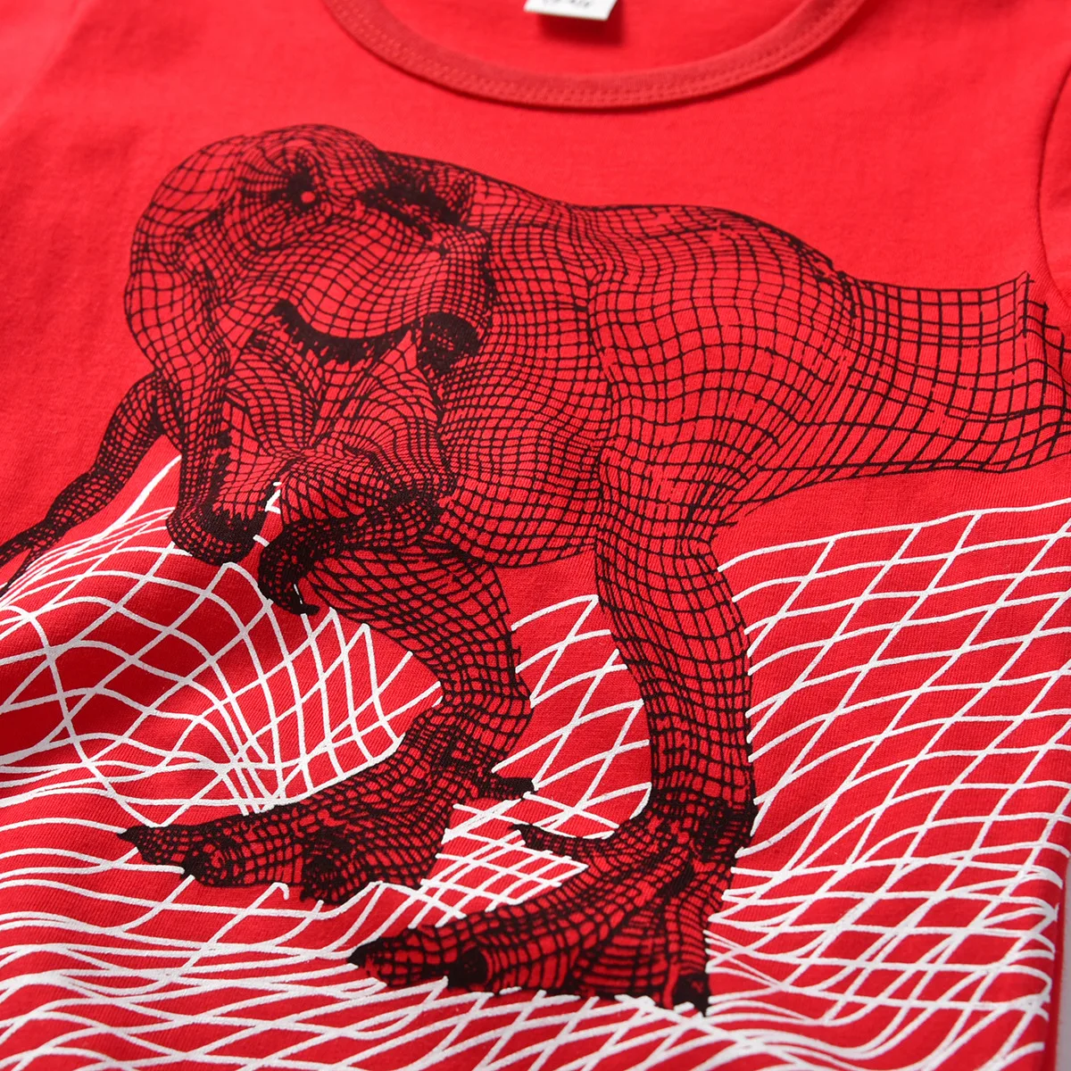 Лето 2019 детский костюм для маленьких мальчиков красный динозавр спортивный с