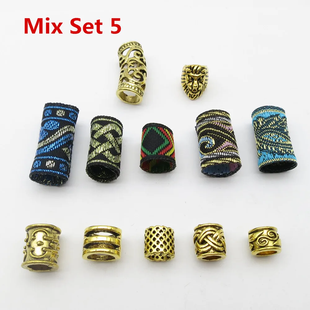 12 шт./упак. mix деревянная металлическая ткань оплетка для волос страшный Дред