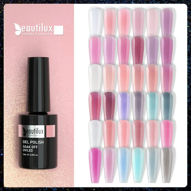 

Beautilux Camouflage Rubber Base Coat Gel Milky White Nude Pink Beige Gels Nail Polish Semi Permanent Nails Ridge Filler 10ml