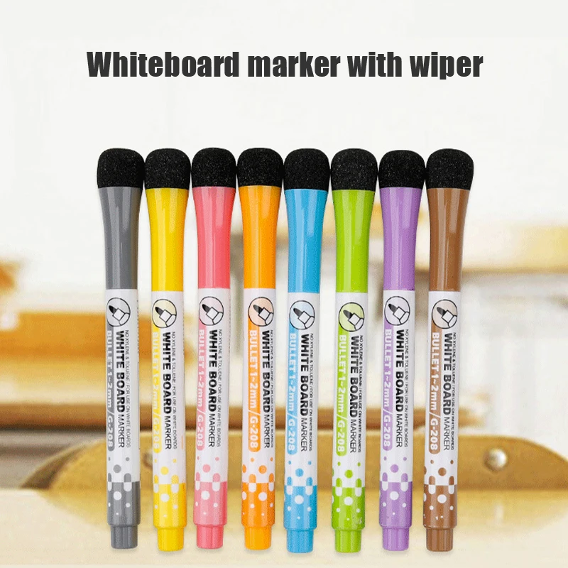 

School Classroom Supplies Magnetic Erasable Whiteboard Pens Markers Dry Eraser Pages Children's Drawing Pen Board Markers