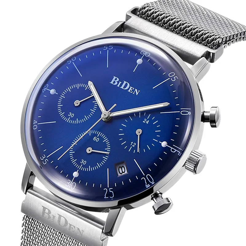 Часы наручные BIDEN мужские спортивные брендовые Роскошные модные с хронографом из