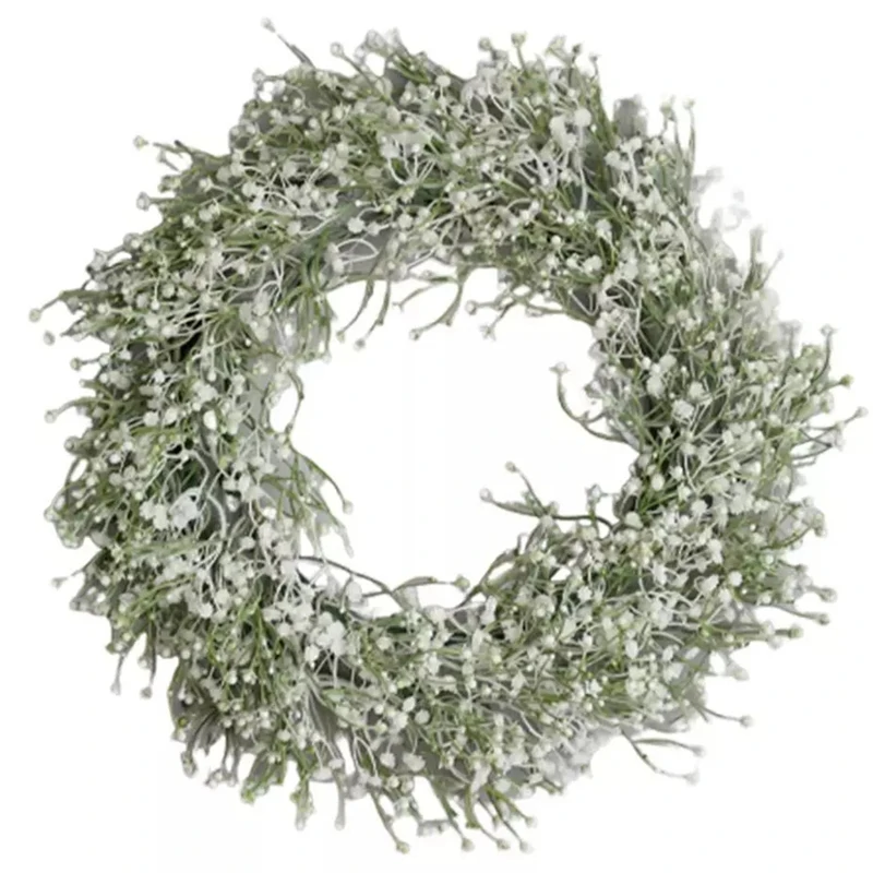 

Искусственный венок Babysbreath, гирлянда для вечерние ринки, свадьбы, украшение для входной двери, свадебное украшение