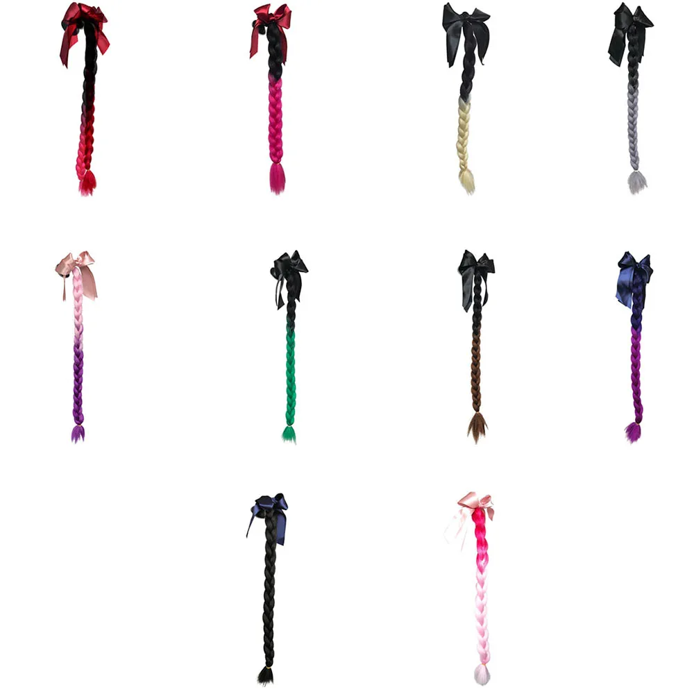 Косы женские цветные для мотоциклетного шлема плетеный двойной хвост с