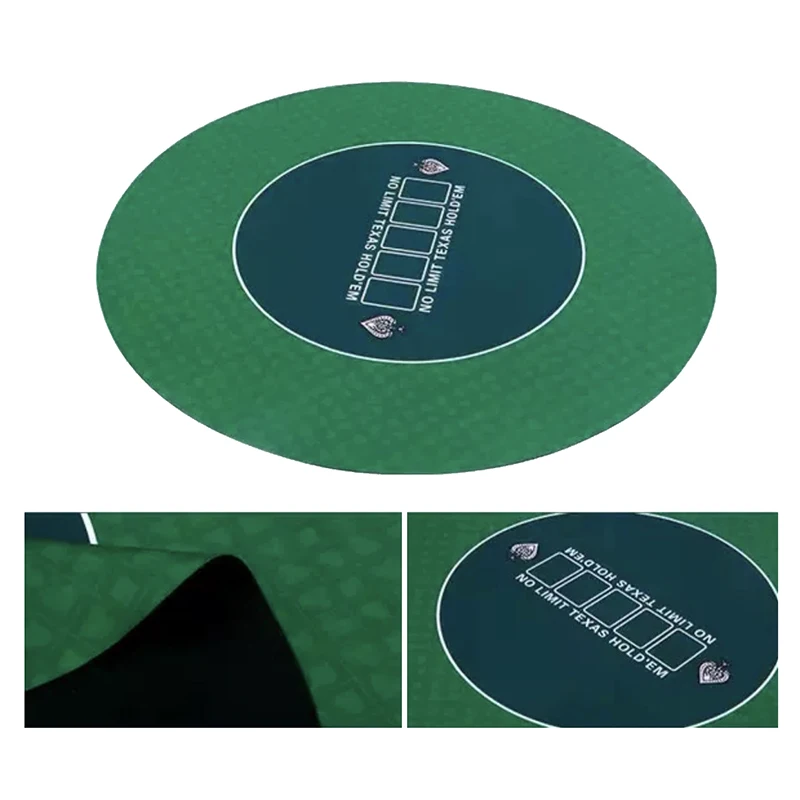 Техасский Холдем покерный макет казино зеленый 120 см резиновая скатерть круглый