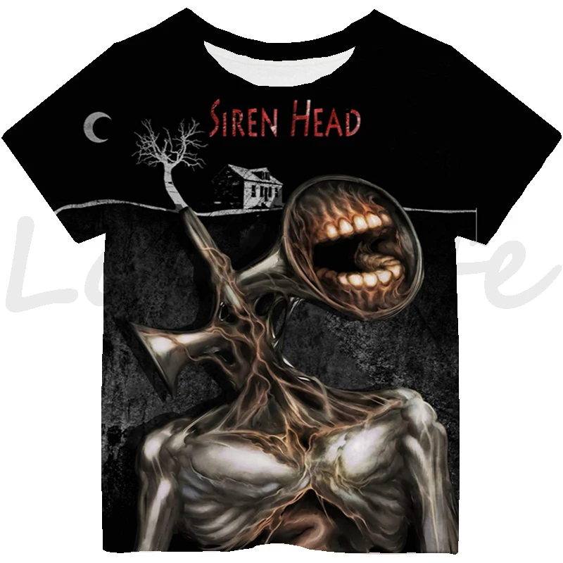 

Siren Head T-Shirt Children Tshirt Kids T Shirt Boys Girls Tees Shirt Streetwear SCP Horror Game 3D Print Short Sleeve Tees Tops