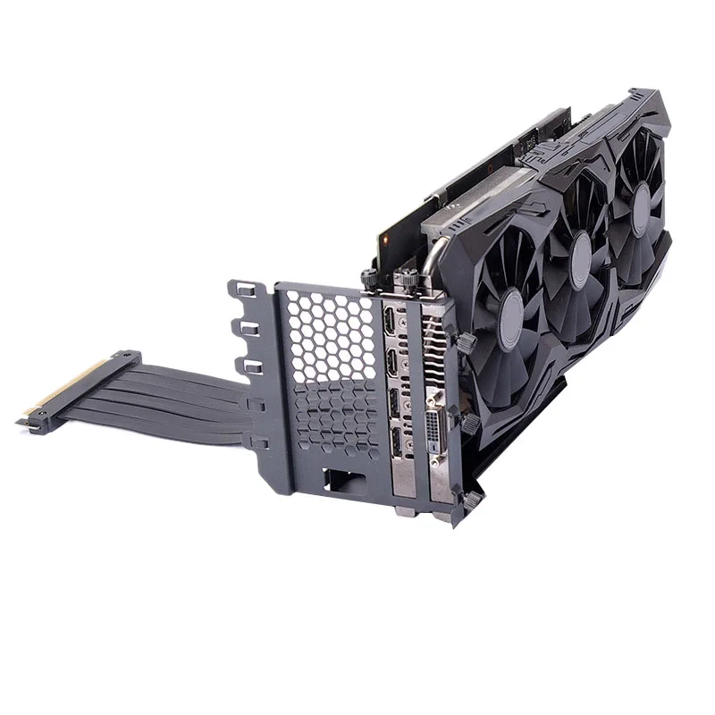Защита от помех GPU удлинитель компьютерный PCI E X16 вертикально VGA карта кронштейн