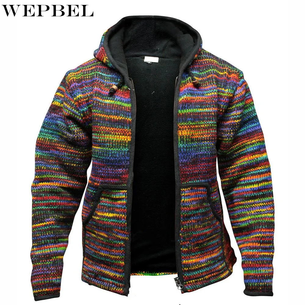 

Женское зимнее плотное трикотажное пальто WEPBEL с капюшоном, Женская Модная трикотажная куртка на молнии с длинным рукавом, верхняя одежда