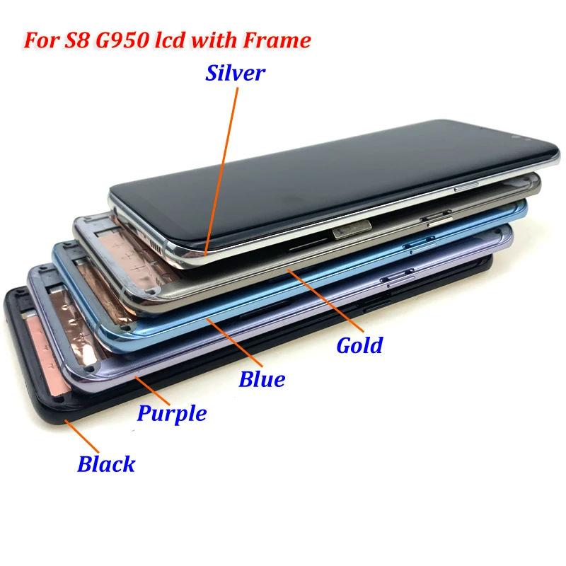 Для SAMSUNG Galaxy S8 G950 G950F ЖК-дисплей сенсорный экран дигитайзер Замена для SAMSUNG S8 Plus G955 G955F ЖК-дисплей с рамкой