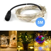 5m 50leds led string lights with dc power connector silver wire 12v led fairy light christmas indoor decoration home room tree