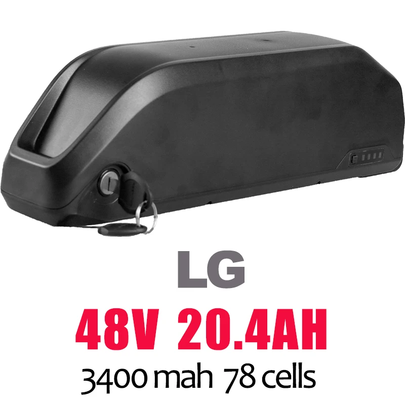 48V20.4AH Ebike LG литиевая батарея 48 в 52 в 21 Ач 23.8ач для Bafang BBS02 BBSHD мотор электрический велосипед литий-ионный аккумулятор ebike чехол для батареи - Цвет: 48V20.4AH