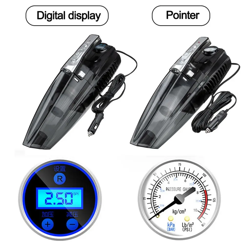 barato 4 Em 1 Aspirador De Pó Multifuncional Bomba Inflável 120w? Com Display Digital Portátil Uso Duplo Compressor De Ar Automático