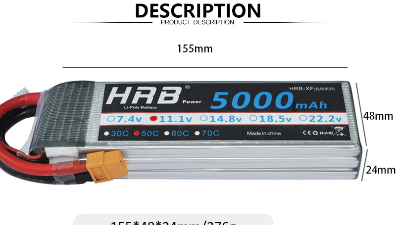 HRB 3S 11,1 V Lipo батарея 1800mah 2200mah 2600mah 3300mah 4000mah 5000mah 5200 6000mah 10000mah 12000mah 22000mah RC части XT60