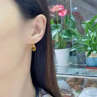 shilovem 18k yellow gold citrine drop fine jewelry women party new classic plant christmas gift new 811mm myme08115542j