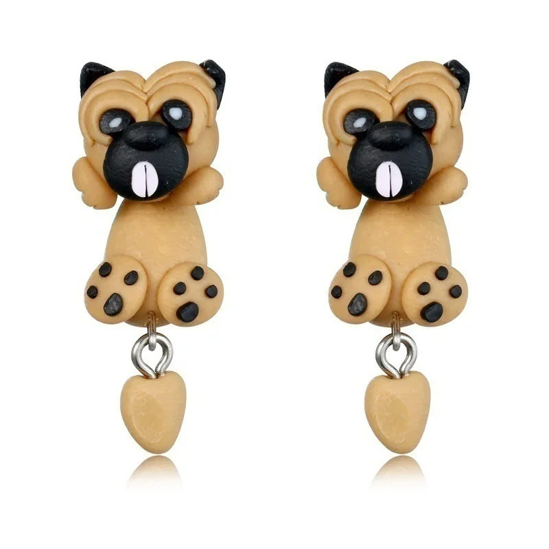 

Cute Pug Dog Earrings Fashion Realistic Cartoon Animal Stud Kawaii Earring Jewelry Gift For Women Girl