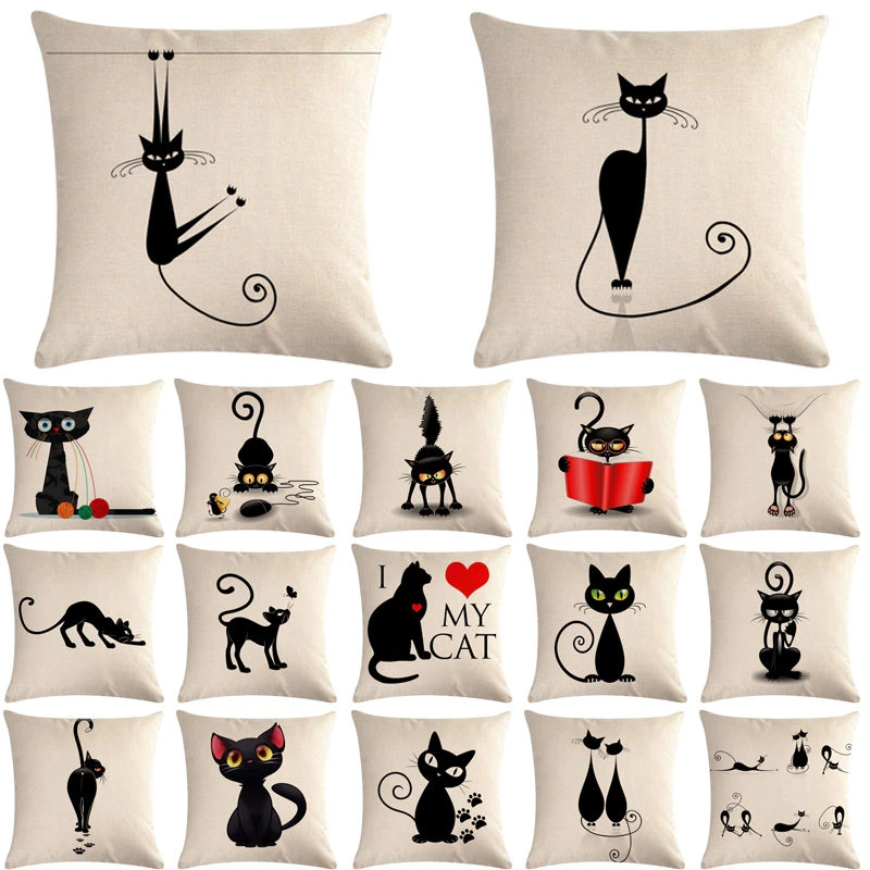 1 шт. милый рисунок кота из мультфильма для маленьких девочек хлопковая льняная