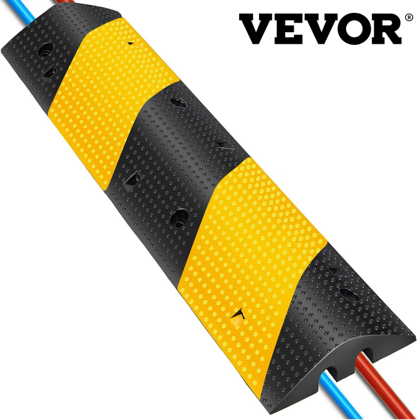 

VEVOR 3ft Rubber Driveway Modular 22046lbs Load Cable Cover Protector Ramp For Garage Gravel Roads Asphalt Concrete Speed Bump
