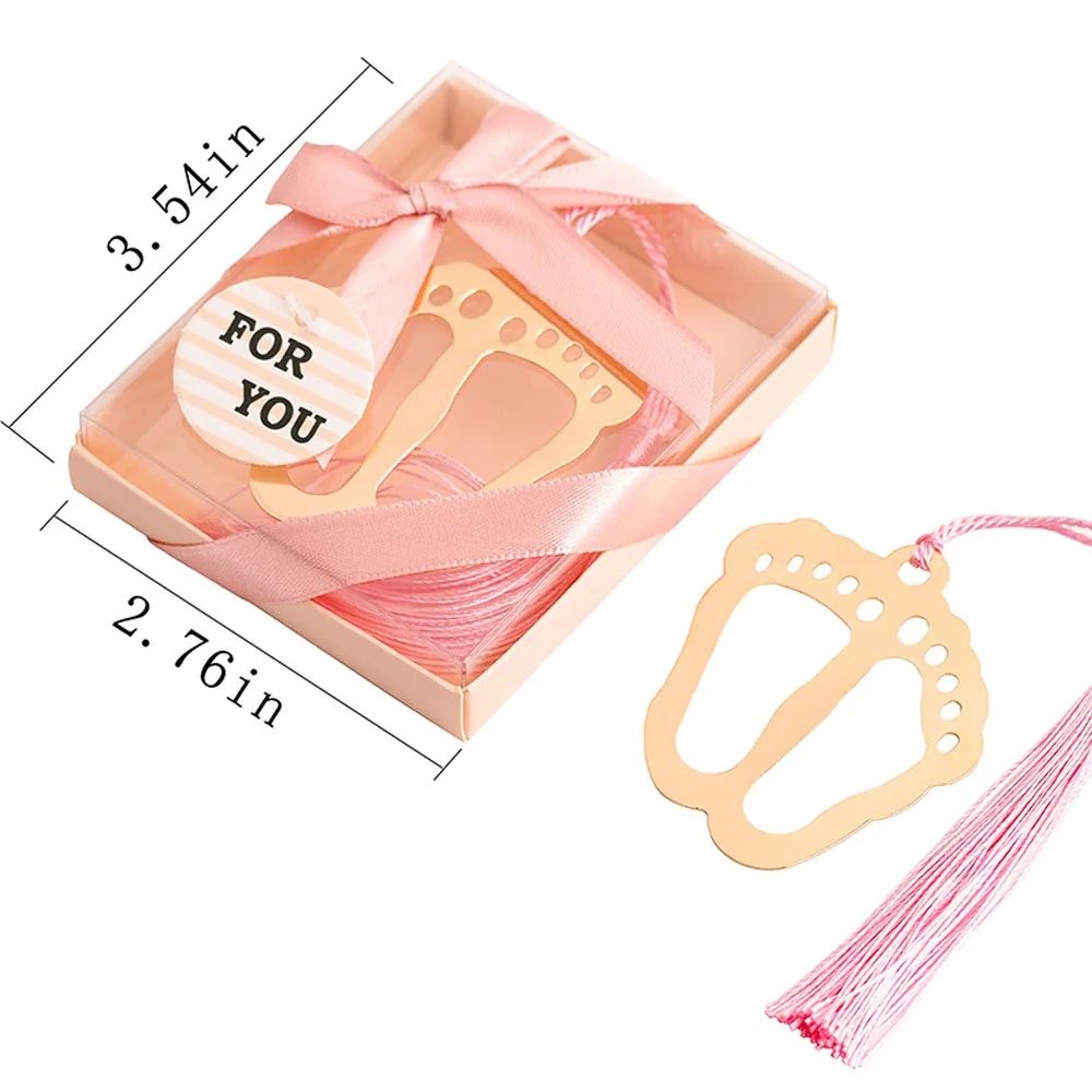 

Baby Foot Design Metal Bookmark For Baby Shower Baptism Favor Birthday Gift Party Return Souvenirs