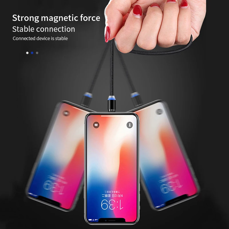 Быстрая зарядка USB кабель для Iphone TYPE-C Micro USB кабель для передачи данных магнитный разъем для Xiaomi Redmi samsung oppo зарядное устройство 1 м 2 м линия