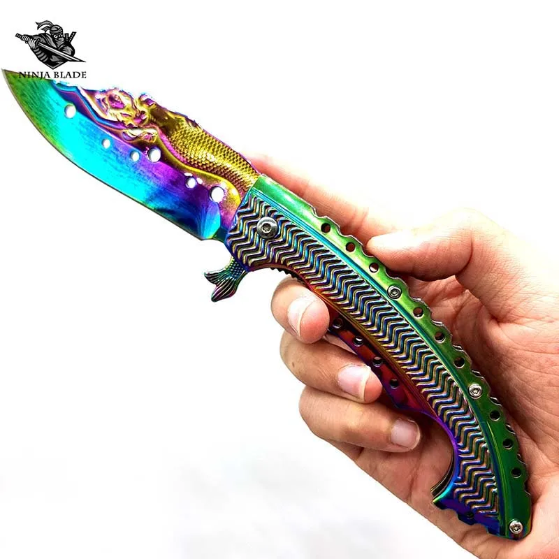 Красивый Складной нож русалки универсальный коллекционный с острым домкратом