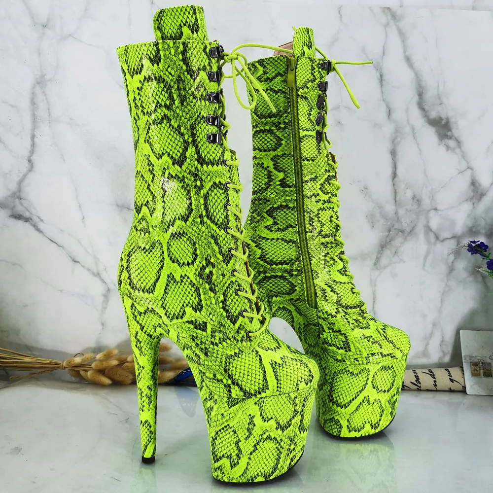 Leecabe 20CM/8inches Pole dancing shoes High Heel platform Boots closed toe Dance boots | Спорт и развлечения