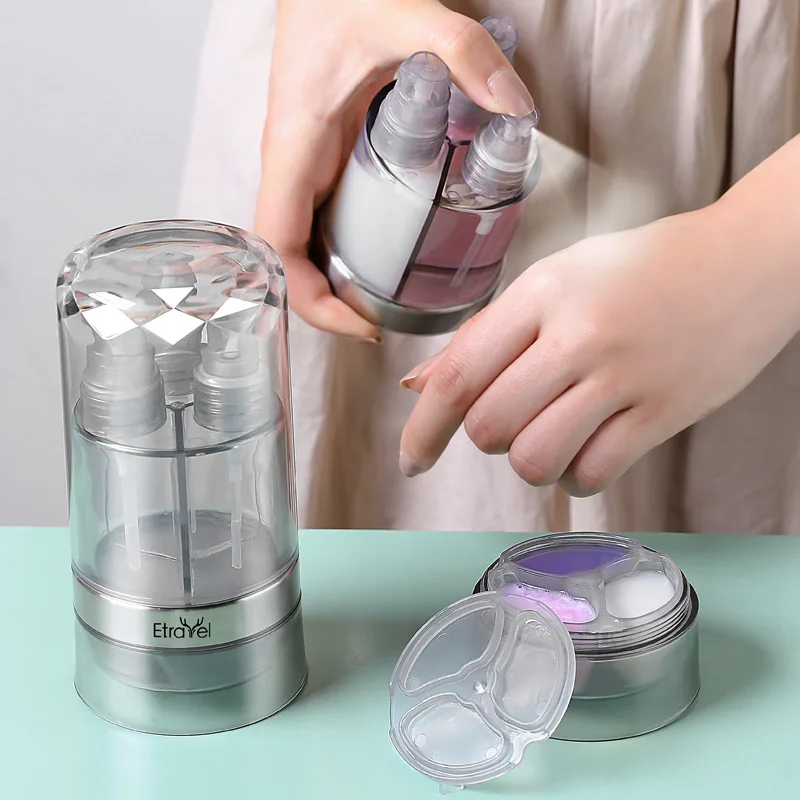

6-in-1Travel Portable Cosmetics Storage Bottle Transparent Face Cream And Spray Bottling Set Lotion Spray Bottle Storage Bottle