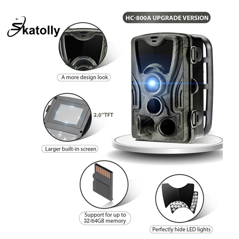 HC 801A Trail Camera s 0 3 триггер время ночь версия фото ловушка 16MP 1080P IP65 дикая природа
