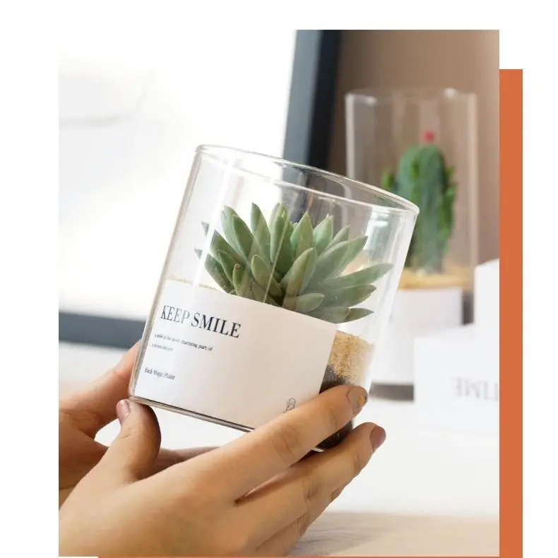 Стеклянная Маленькая ваза Скандинавская банка современный дизайн настольный