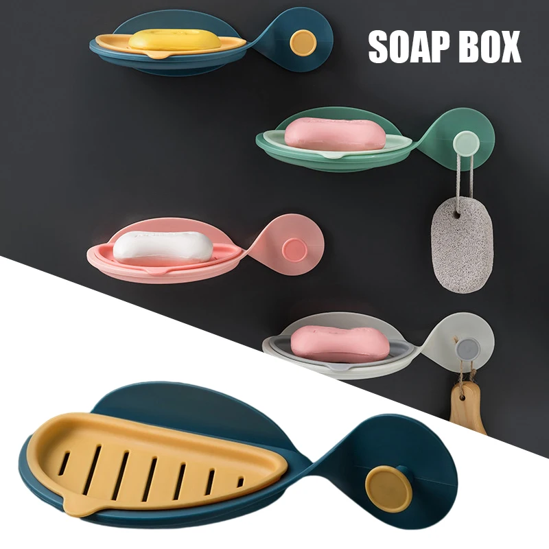 

Wall Mounted Soap Dishes Holder Nail Free No Drilling Soap Box Dishes Strong Adhesion Plastic Sponge Holder for Bathroom can CSV