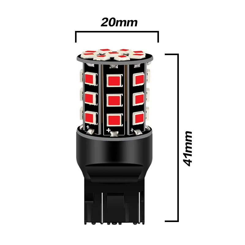 2PCS T20 7443 W21/5W 33 SMD LED Auto Parking Lights Tail Brake Lamp Car Front DRL Daytime Running Bulb Turn Signals Amber Yellow - купить по