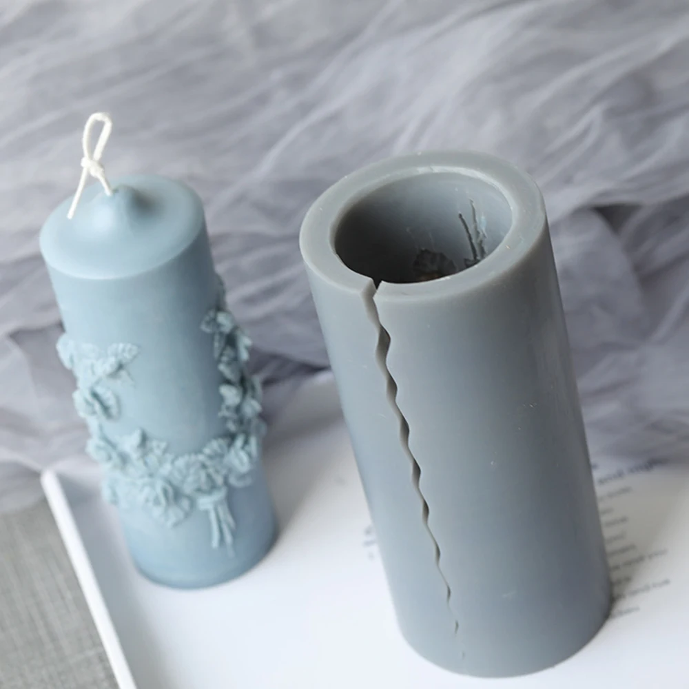 Carved Cylindrical Candle Mold Scented For Making DIY Home Decor | Дом и сад