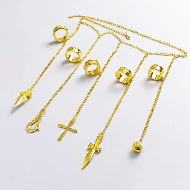 Аниме Охотник X косплей Kurapika 5 кольцо металлический опора для ювелирных изделий