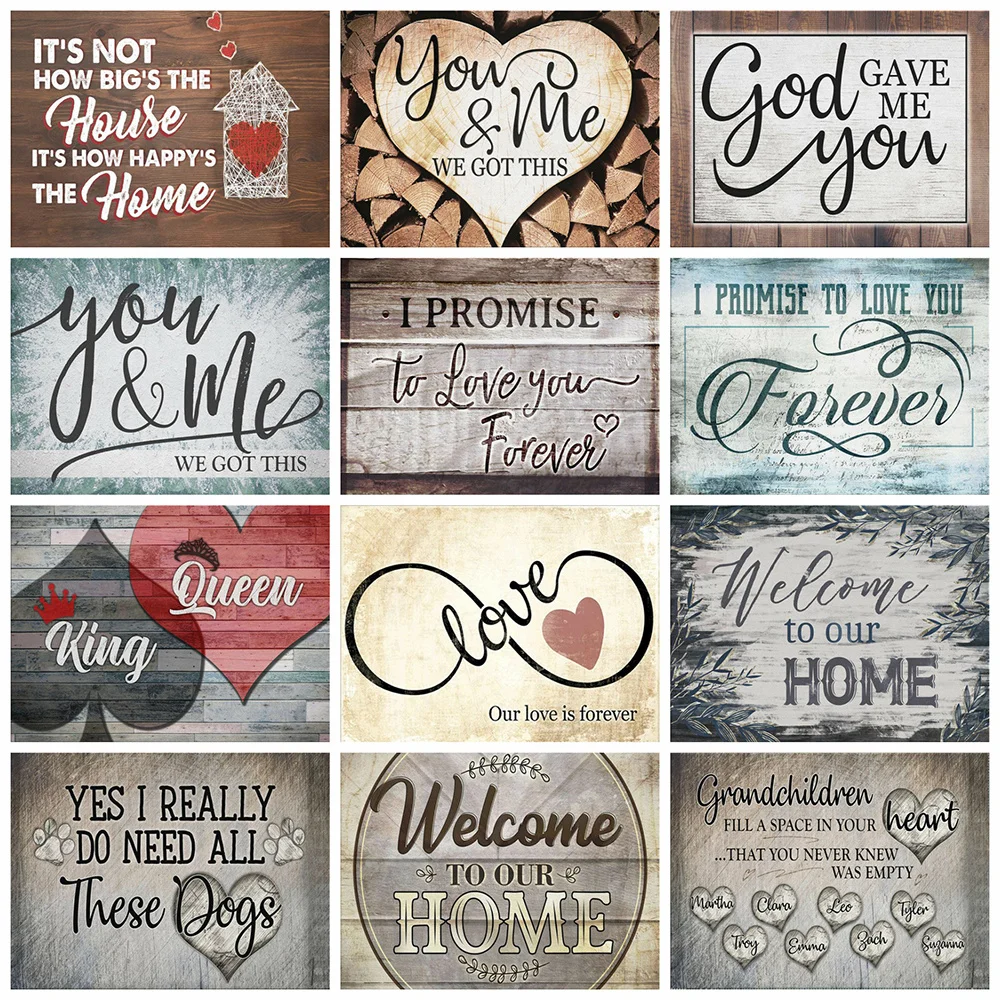 HUACAN Полная площадь Алмазная вышивка сердце письмо алмазная мазайка живопись пейзаж вышивка крестиком декор для дома