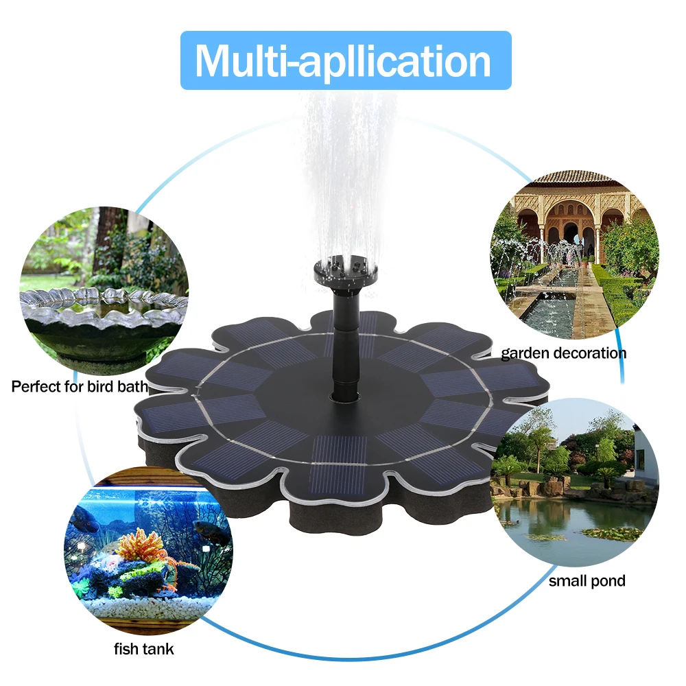 

1.4W 2.5W Mini Solar fountain Garden Pool Pond Solar Panel Floating Fountain Decoration Water Fountain Solar Panel Dropshipping