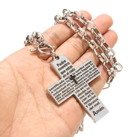 stainless steel 5064mm large cross pendant heavy ot clasps chains charm punk rock necklace 24 for diy jewelry findings