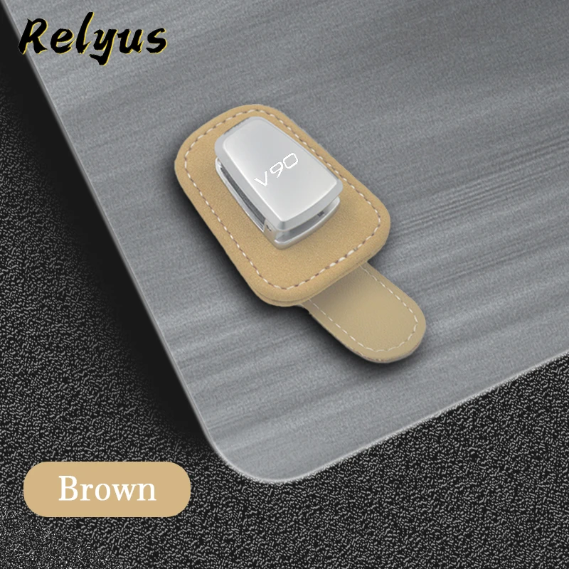 

Чехол для автомобильных очков, зажим для билета и карты, держатель для солнцезащитных очков для Volvo V90, автомобильные аксессуары