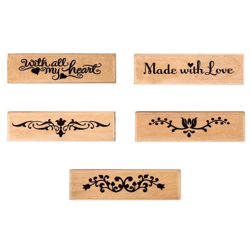 Прямоугольные штампы с изображением розы лотоса деревянная печать ручная работа