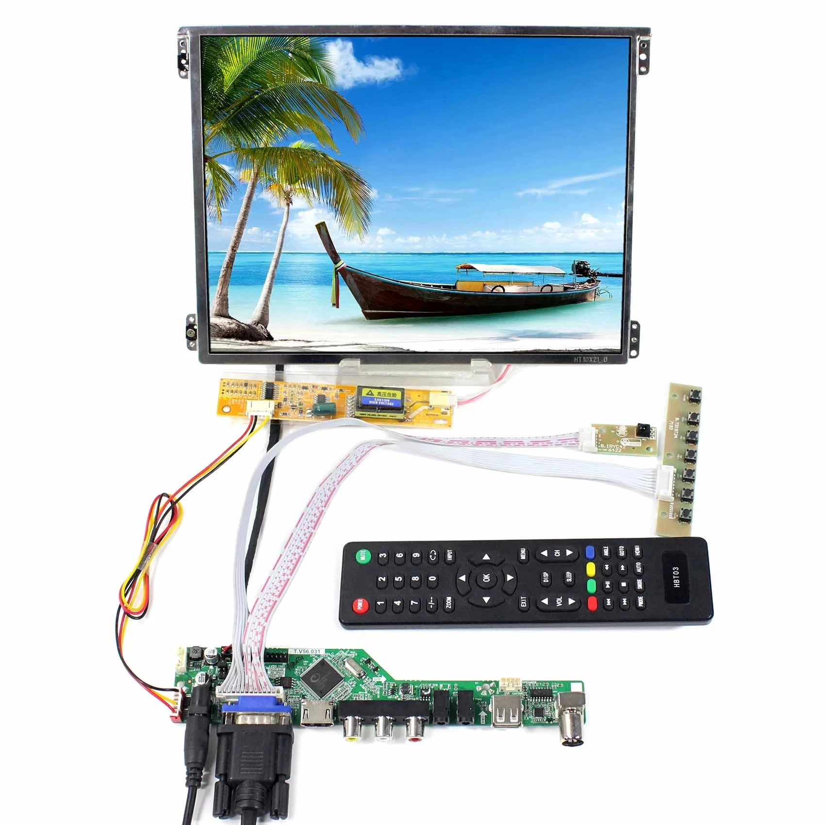 Плата драйвера контроллера ЖК-дисплея HDMI VGA AV USB RF T.V56.03 PAL NTSC с панелью 10 4 дюйма