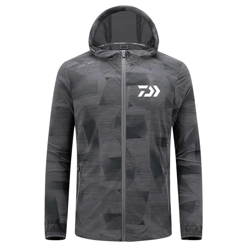 

Ice Silk Men Hooded Coat Outdoor Sports Thin Fishing Shirt Uv Protection Breathable Windproof Fishing Jerseys Jacket
