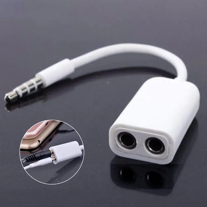 Новинка 3 5 мм штекер AUX разъем двойной гнездо наушников аудио адаптер кабель для